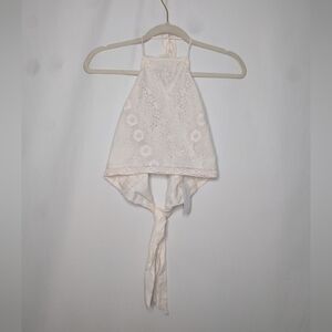 American Eagle Outfitters White Lace Crop Top